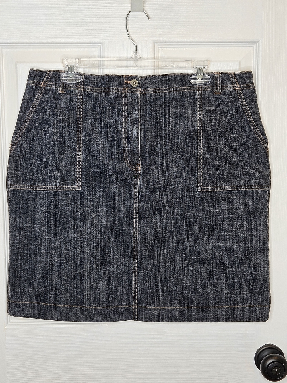 NWOT Reitmans Mini Denim Skirt Plus Size 18 Dark Wash Front Pockets